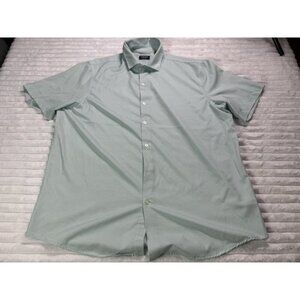 Chaps By Ralph Lauren Mens Button Up Shirt Blue White Checked Sz XL